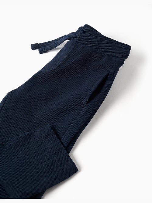 Pantalon slim en piqué de coton avec cordon - Kiabi