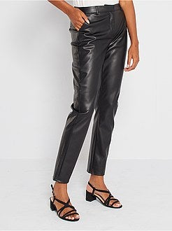 Pantalon slim en simili - Kiabi