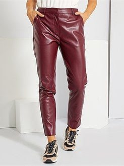 Pantalon slim en simili - Kiabi
