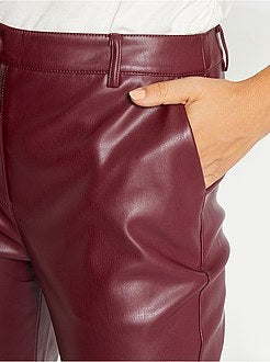 Pantalon slim en simili - Kiabi