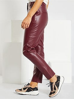 Pantalon slim en simili - Kiabi