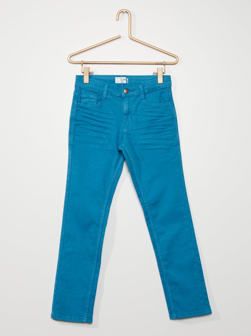 Pantalon slim en twill Bleu - Kiabi