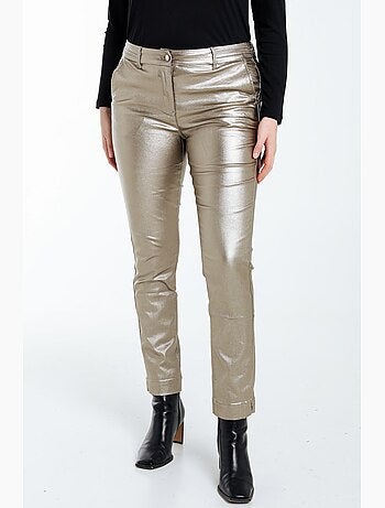 Pantalon slim enduit métallisé PAPRIKA