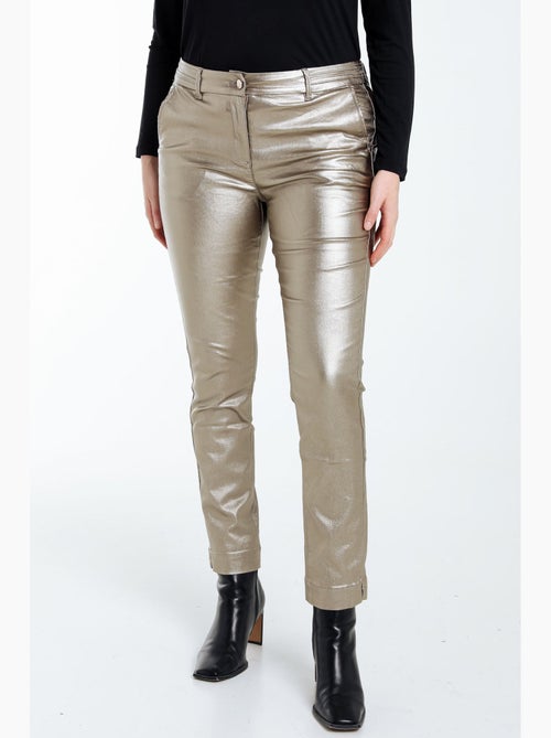 Pantalon slim enduit métallisé PAPRIKA - Kiabi