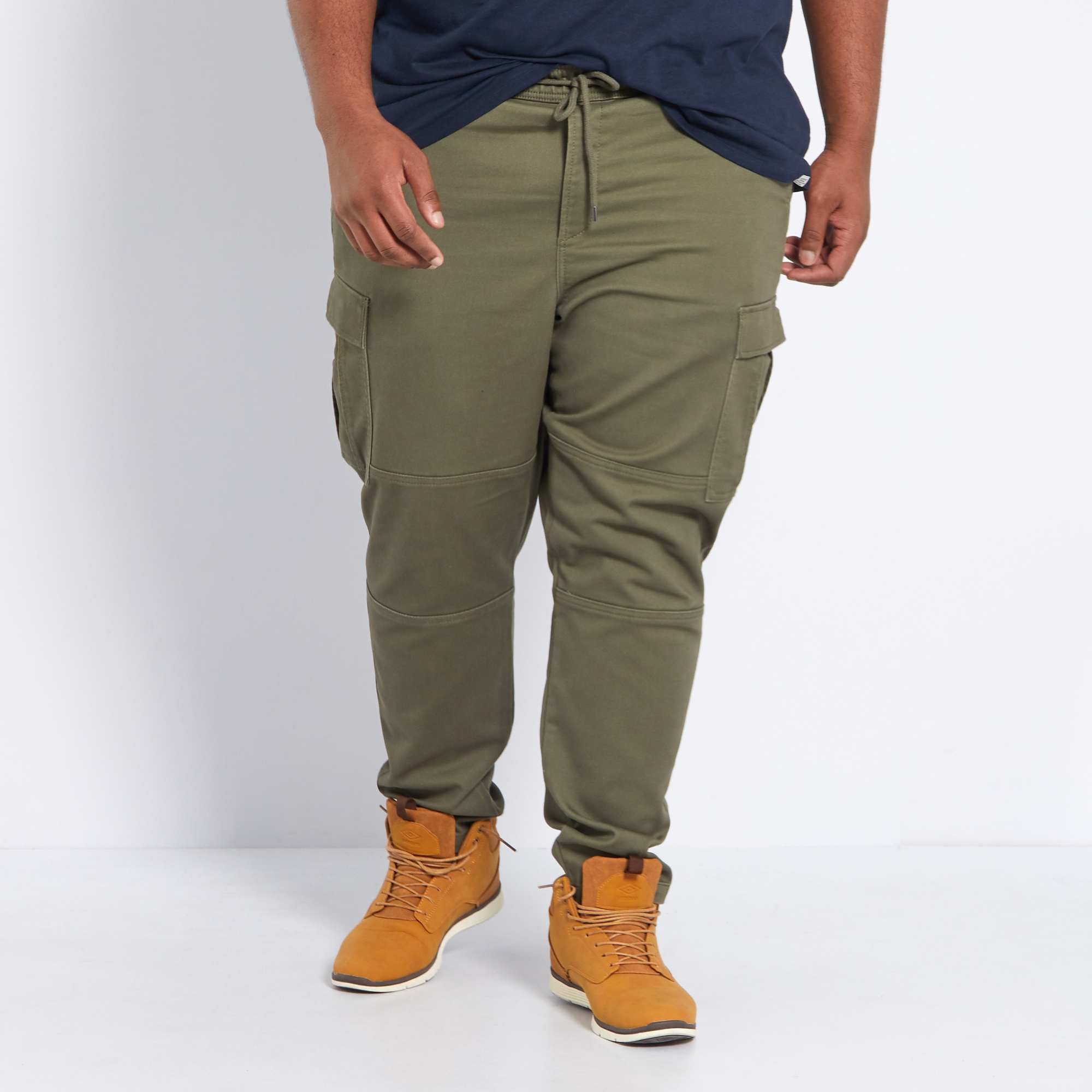 Pantalon slim esprit battle Grande taille homme bleu marine Kiabi