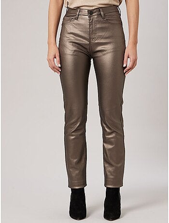 Pantalon slim femme en toile enduite 'Deeluxe'