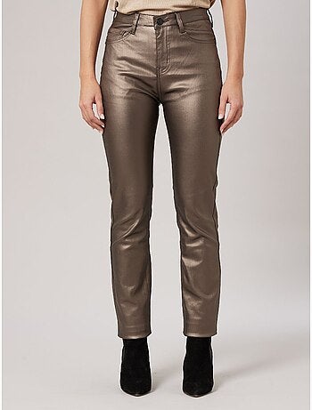 Pantalon slim femme en toile enduite 'Deeluxe'