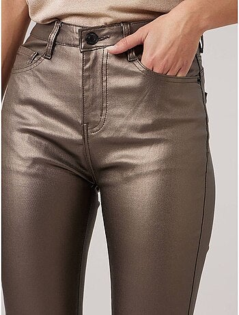 Pantalon slim femme en toile enduite 'Deeluxe'