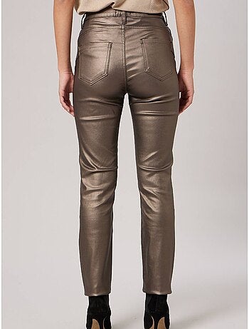 Pantalon slim femme en toile enduite 'Deeluxe'