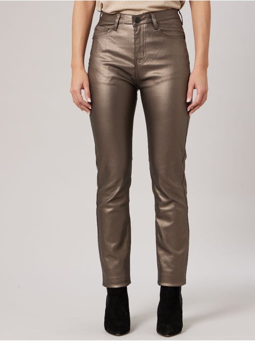 Pantalon slim femme en toile enduite 'deeluxe' - Kiabi