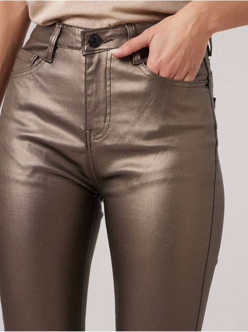Pantalon slim femme en toile enduite 'deeluxe' - Kiabi