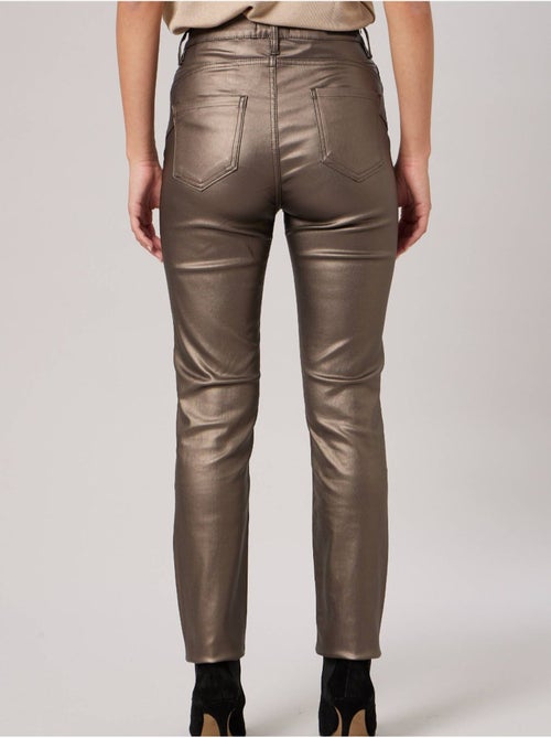 Pantalon slim femme en toile enduite 'deeluxe' - Kiabi
