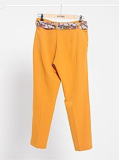 Pantalon slim fluide avec ceinture foulard - Kiabi