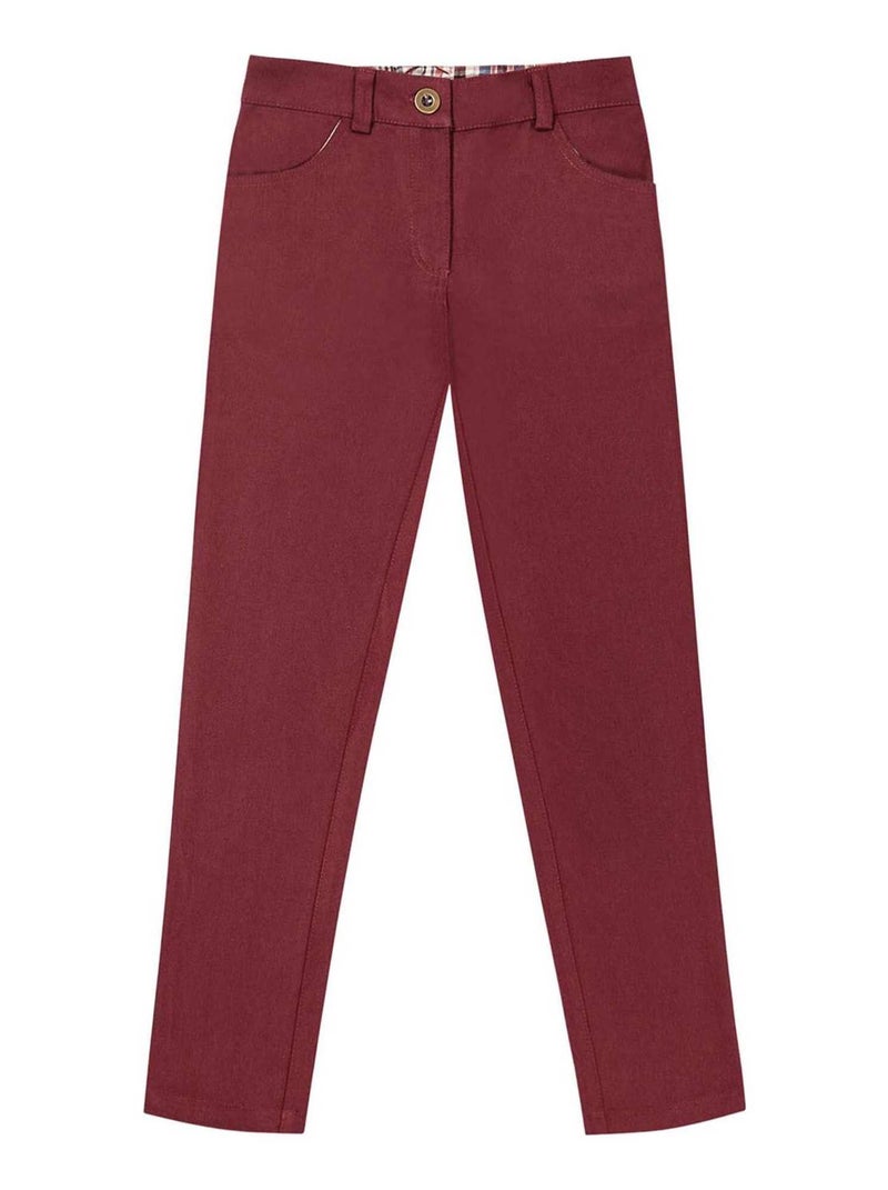 Pantalon Slim Garçon  Rouge Bdx  MORGAN - 'LA FAUTE A VOLTAIRE' Bordeaux - Kiabi