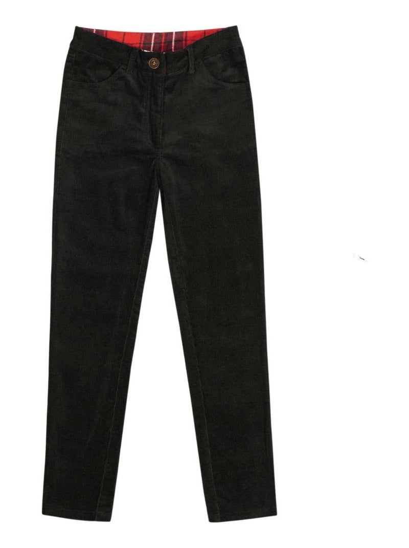 Pantalon Slim Garçon  Velours Noir Stretch  MORGAN - 'LA FAUTE A VOLTAIRE' Noir - Kiabi