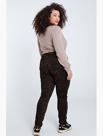 Pantalon slim imprimé léopard