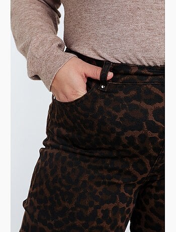 Pantalon slim imprimé léopard