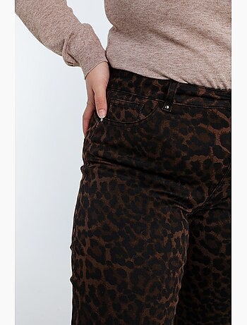 Pantalon slim imprimé léopard