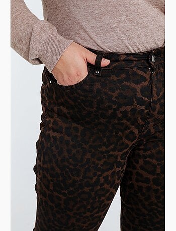 Pantalon slim imprimé léopard