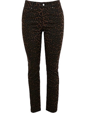 Pantalon slim imprimé léopard PAPRIKA