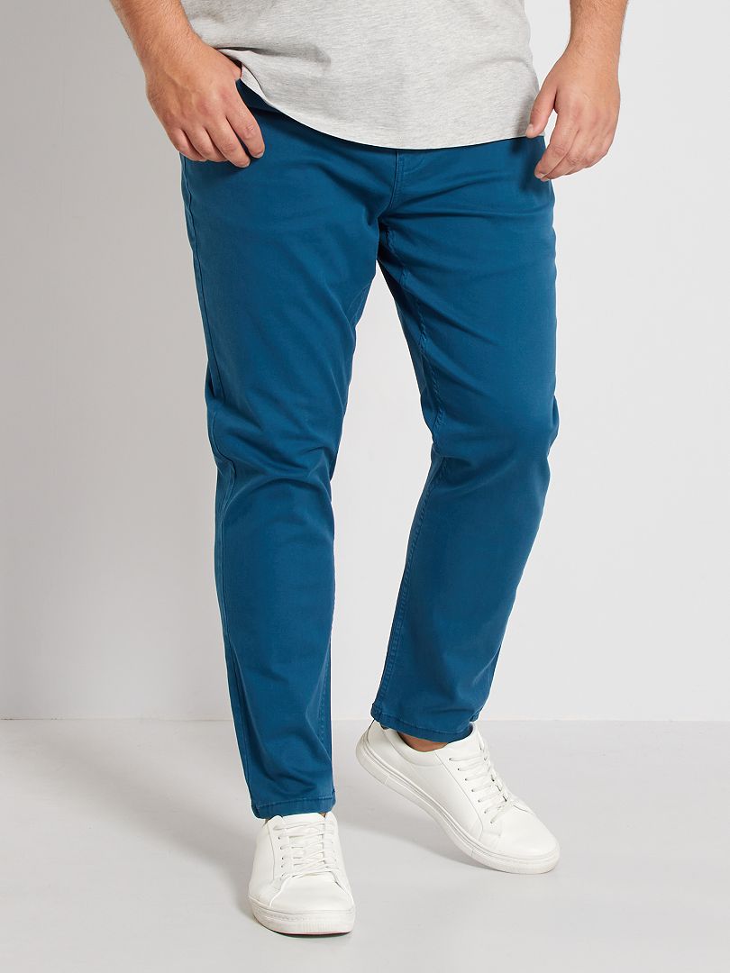 Pantalon slim L32 bleu canard - Kiabi