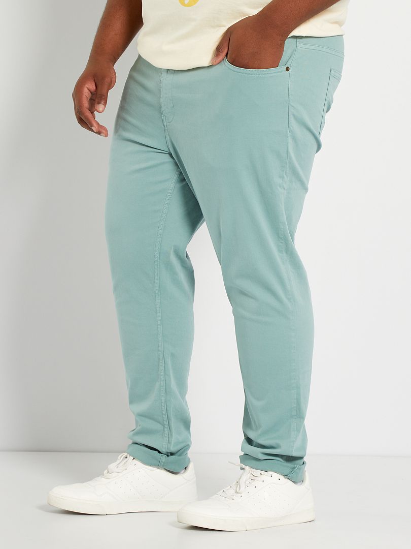Pantalon slim L34 vert pâle - Kiabi