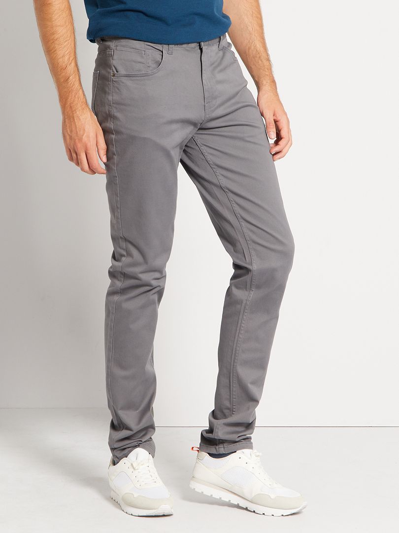 Pantalon slim L36 +1m90 Gris - Kiabi