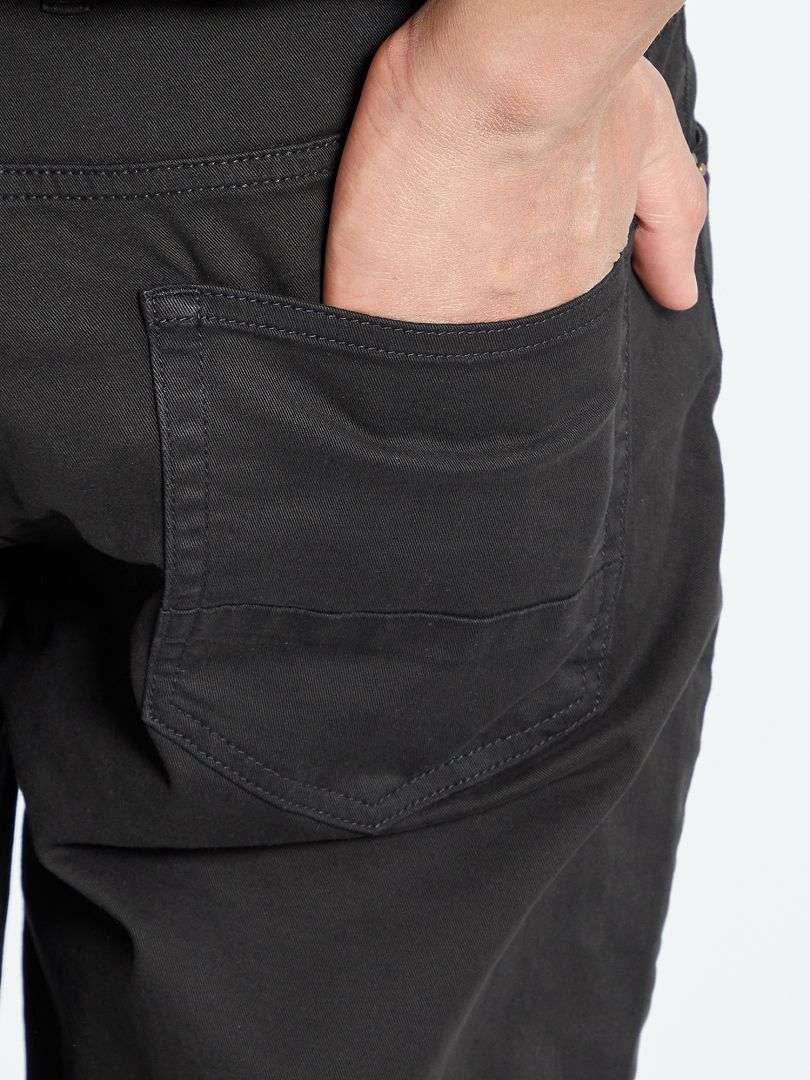 Pantalon Homme | Kiabi Pantalon chino fitted L36 +1m90 Noir