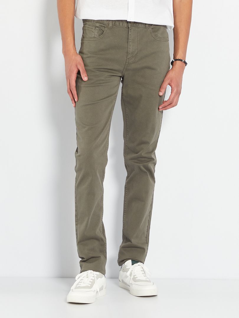 Pantalon KIABI Homme | Pantalon chino regular L38 +1m95 gris |  ValenciaenVivo