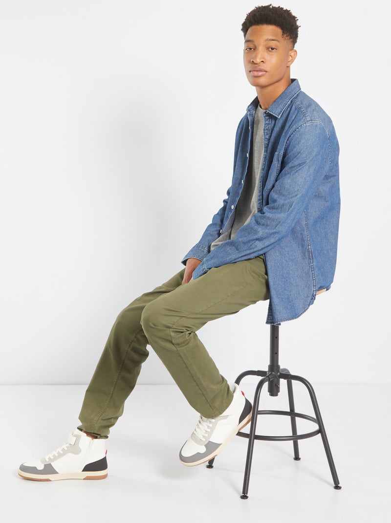 Pantalon slim L38 + de 2m Kaki - Kiabi