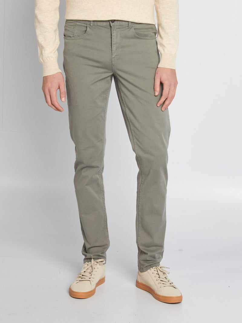 Pantalon slim L38 + de 2m Vert - Kiabi