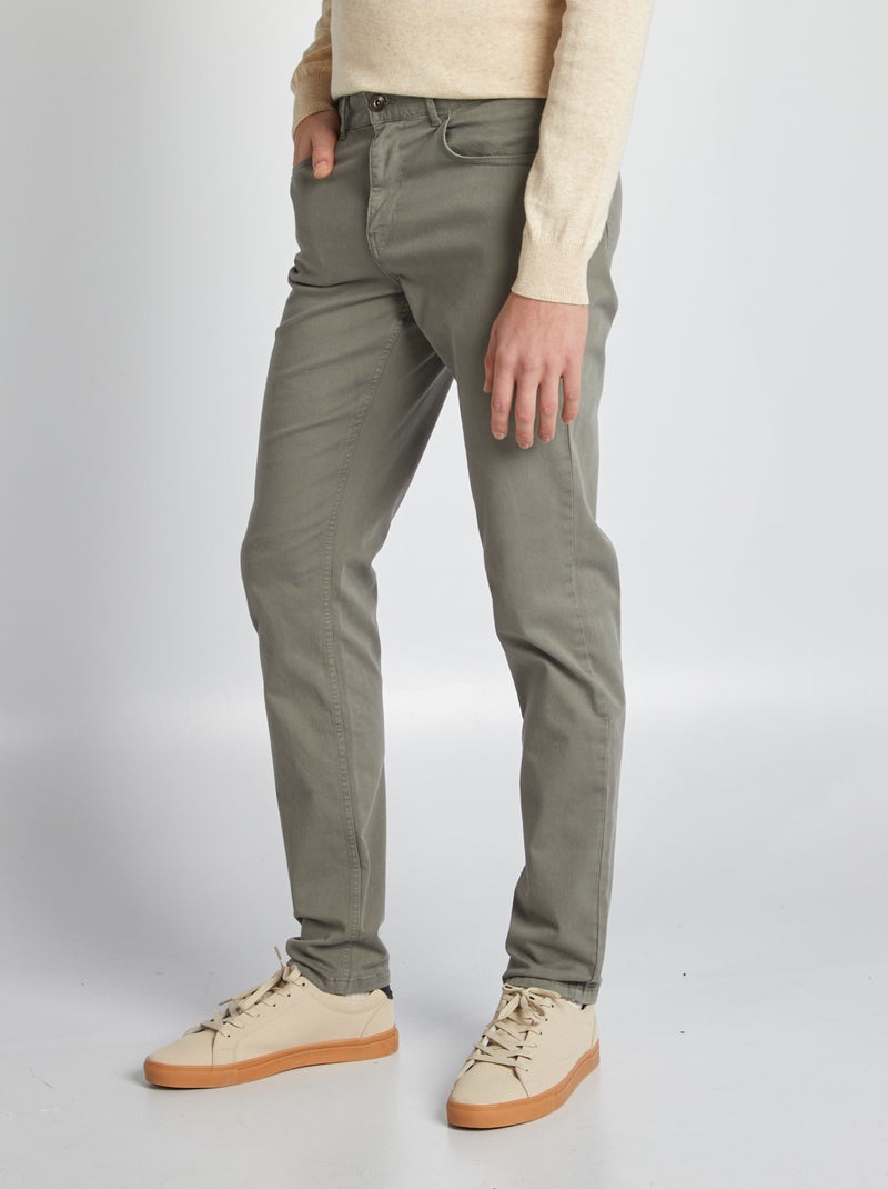 Pantalon slim L38 + de 2m Vert - Kiabi