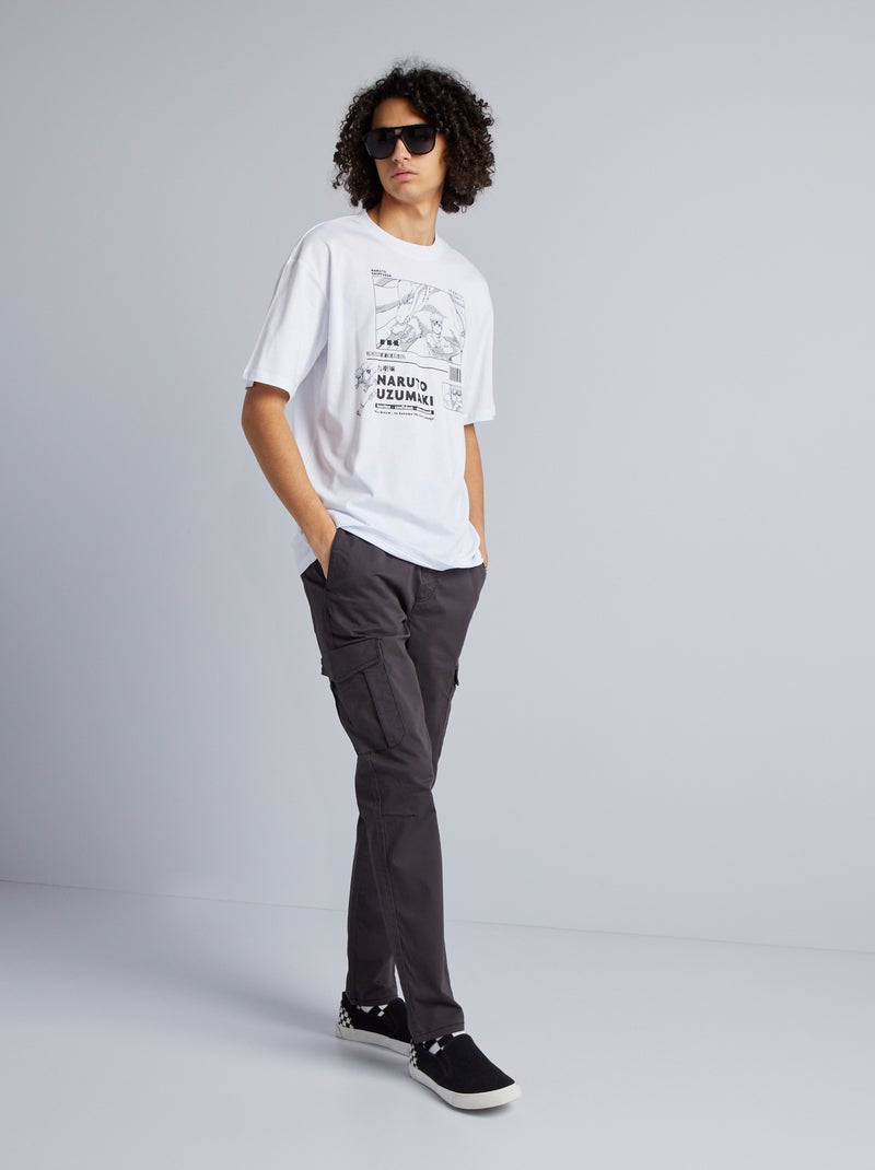Pantalon slim multipoches Noir - Kiabi