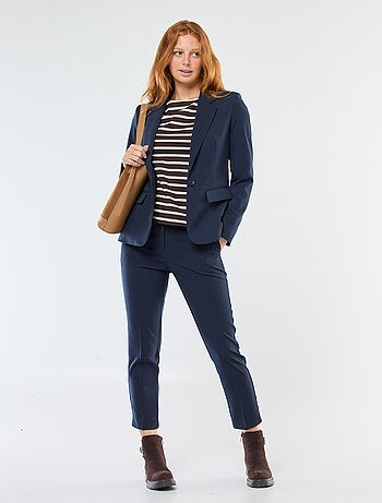 Pantalon slim pour femme uni à taille standard