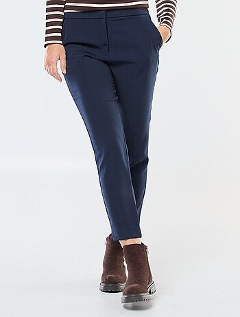 Pantalon slim pour femme uni à taille standard