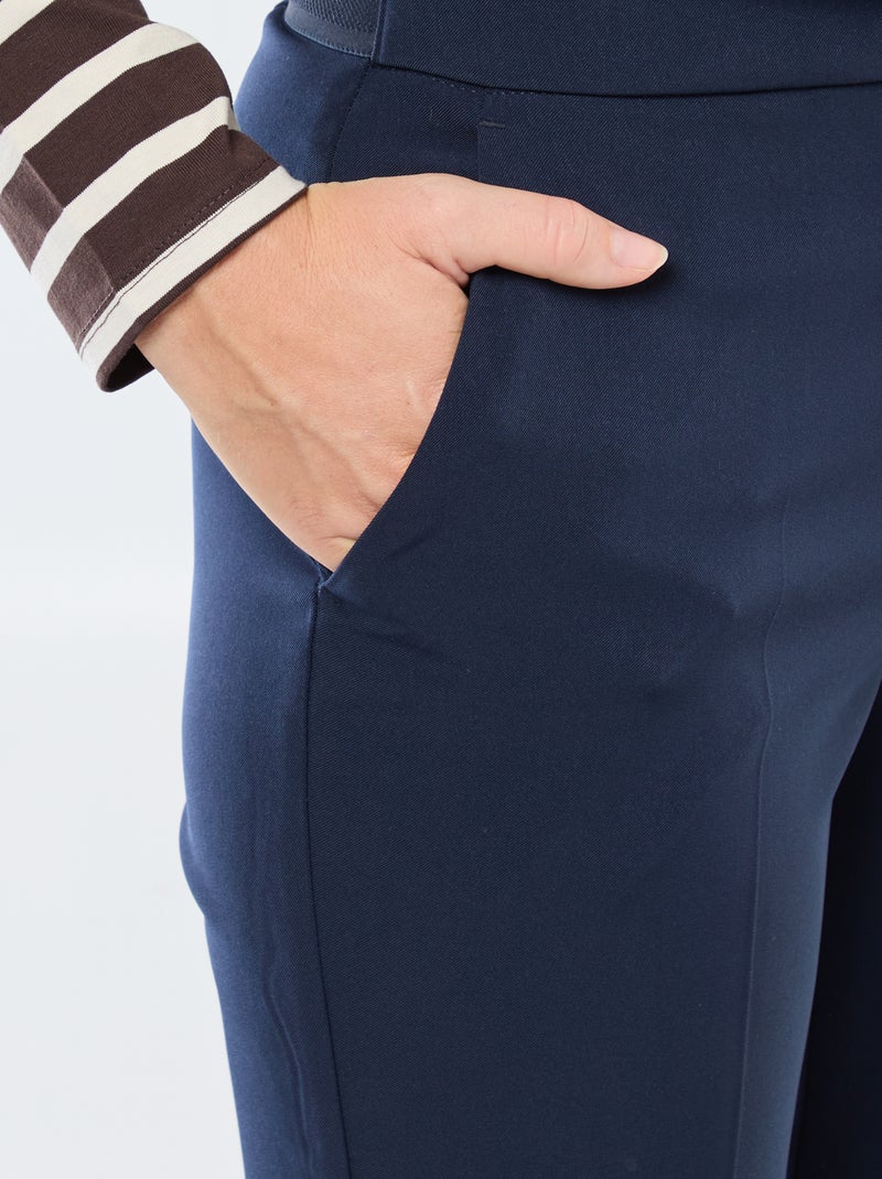 Pantalon slim pour femme uni à taille standard Bleu - Kiabi