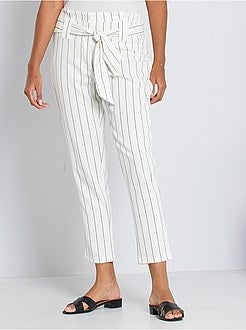 Pantalon slim rayures 'tennis' - Kiabi