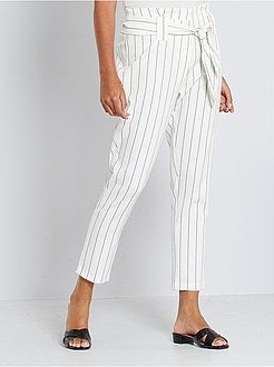 Pantalon slim rayures 'tennis' - Kiabi