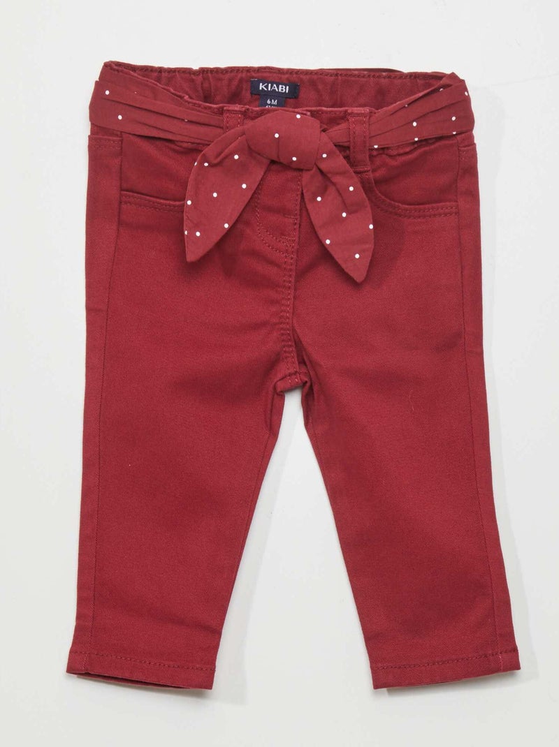 Pantalon slim Rouge - Kiabi