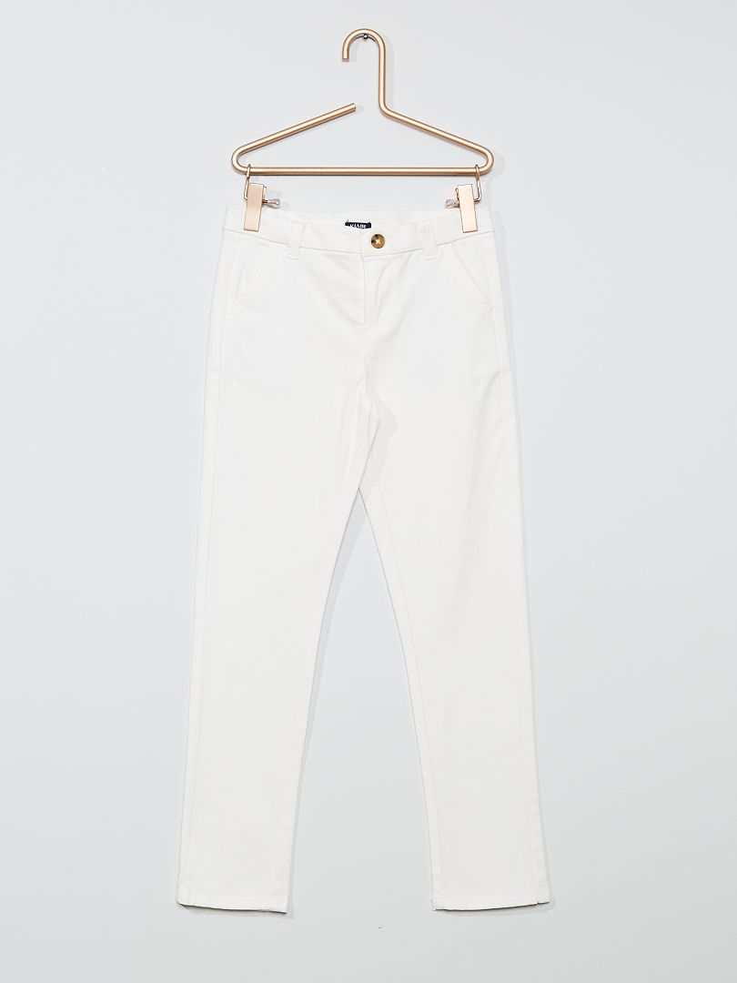 Pantalon slim stretch blanc - Kiabi