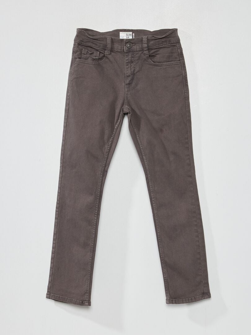 Pantalon slim stretch GRIS - Kiabi