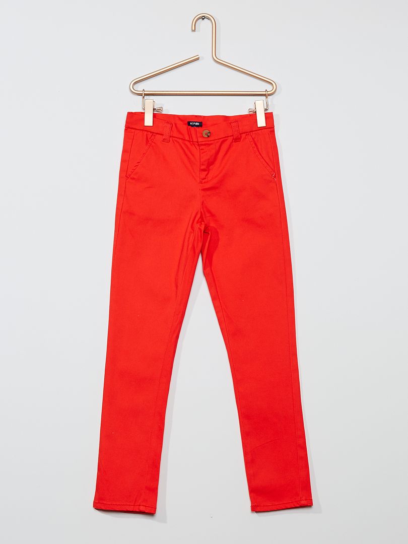 Pantalon slim stretch rouge - Kiabi