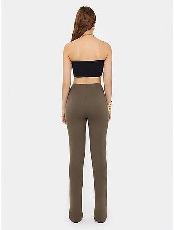 Pantalon slim taille haute avec fermeture zippée