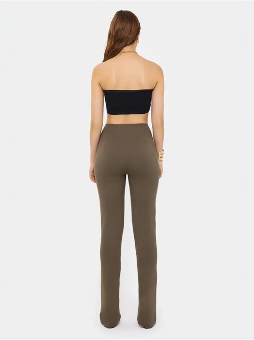 Pantalon slim taille haute avec fermeture zippée - Kiabi