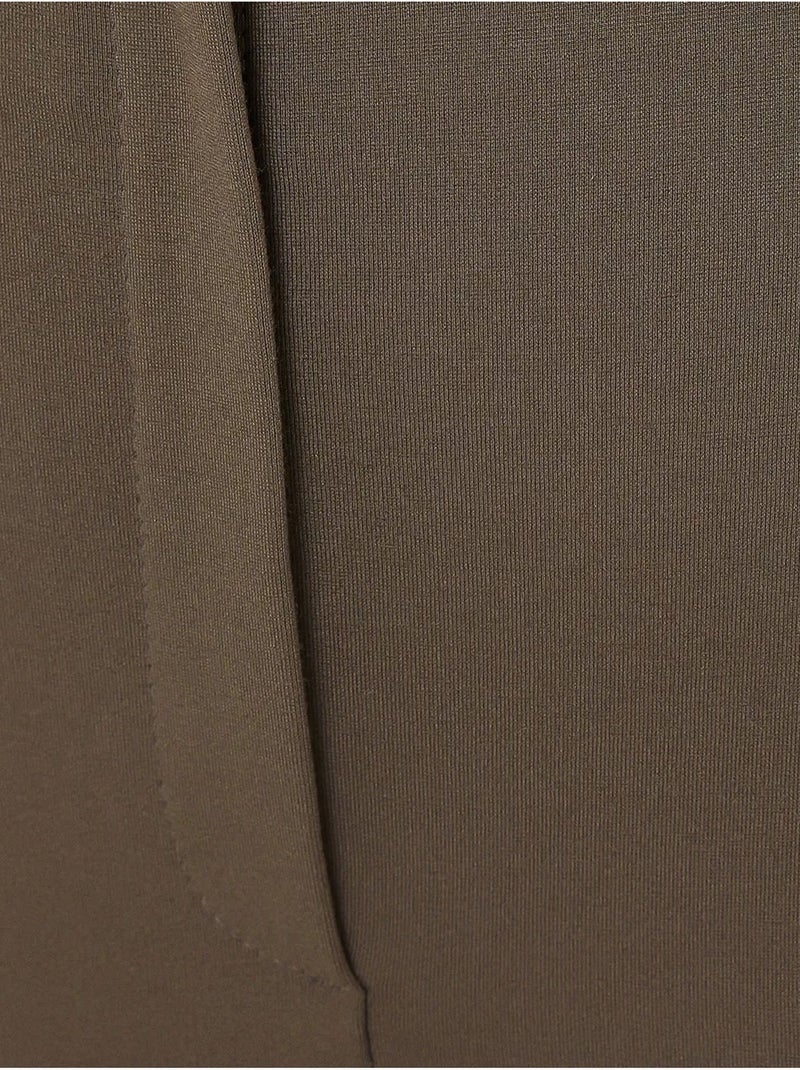 Pantalon slim taille haute avec fermeture zippée Marron - Kiabi