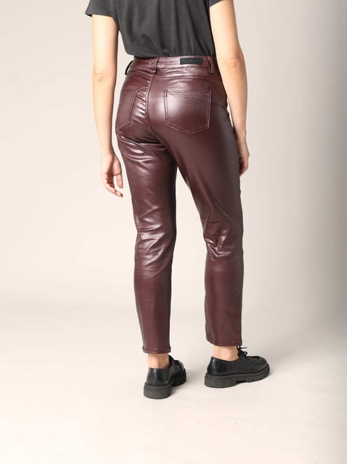 Pantalon slim taille haute, effet métallisé 'Deeluxe' - Kiabi