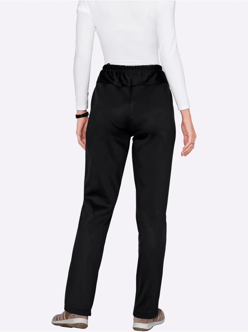 Pantalon softshell à ceinture élastique et empiècement galbant - taille courte - moda vilona Noir - Kiabi