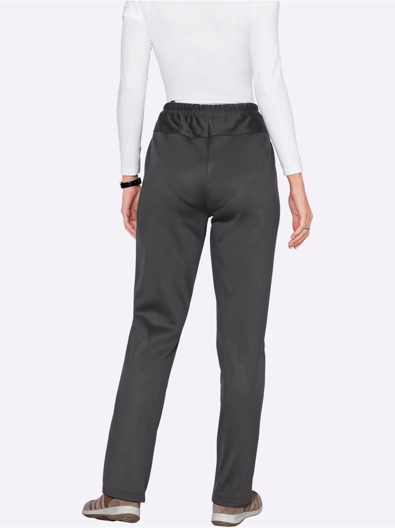 Pantalon softshell avec ceinture élastique et patte à glissière - taille courte - moda vilona gris anthracite - Kiabi