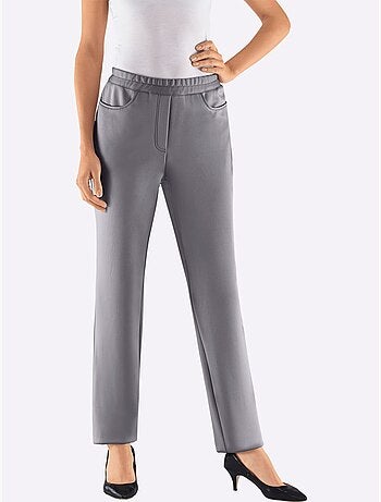 Pantalon softshell avec ceinture élastique et patte à glissière - taille courte - moda vilona