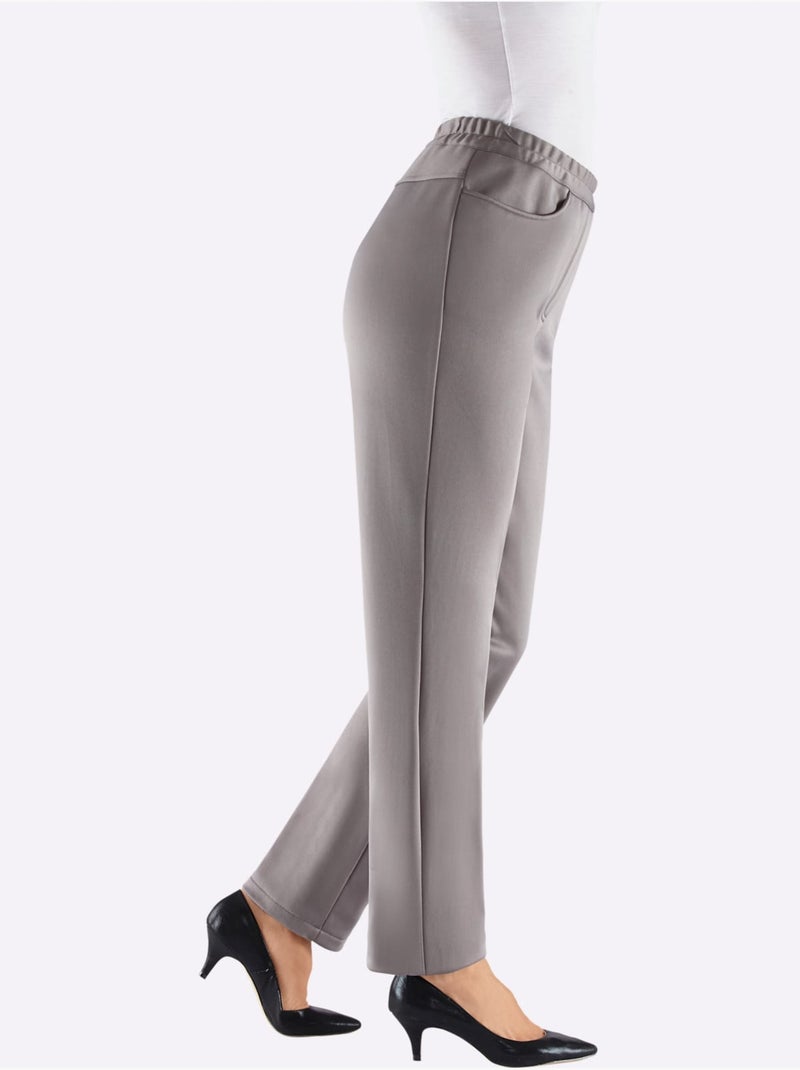 Pantalon softshell avec ceinture élastique et patte à glissière - taille courte - moda vilona Gris Argenté - Kiabi